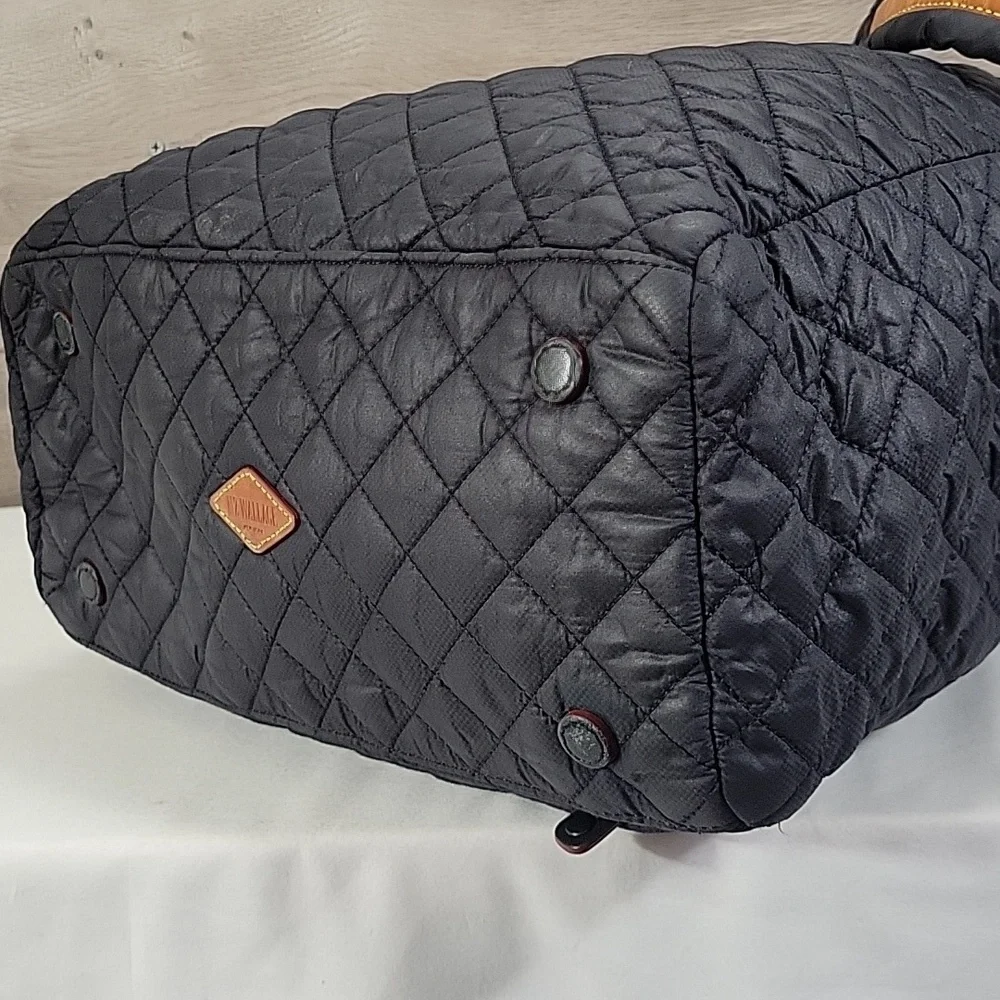 MZ Wallace Navy Blue Quilted Tote Bag
